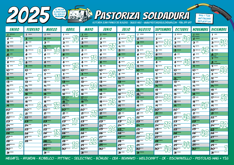 Calendario Pastoriza Soldadura